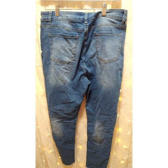 WOMENS 2X BLUE JEANS DISTRESSED STRETCH DESTROYED MIDRISE Y2K RIPPED BOYFRIEND - Picture 5 of 7